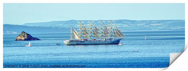 Golden Horizon Leaving Torbay  Print by Peter F Hunt