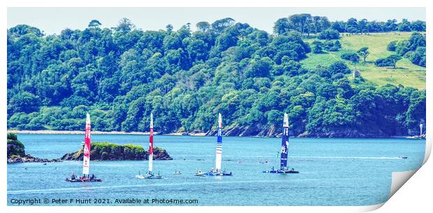 Plymouth Sound Waiting For The Race Print by Peter F Hunt