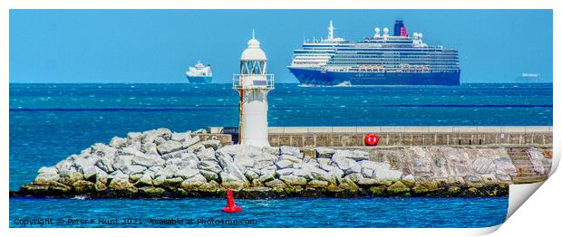 Queen Victoria Passing Brixham Breakwater Print by Peter F Hunt