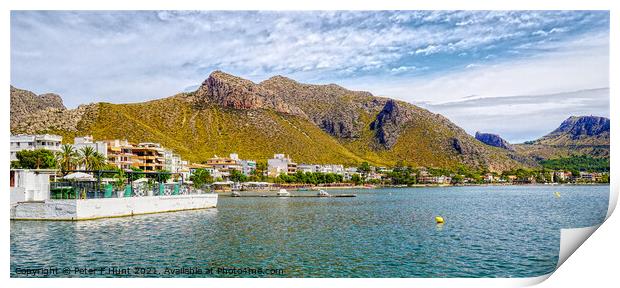 The Mountains At Puerto Pollensa  Print by Peter F Hunt