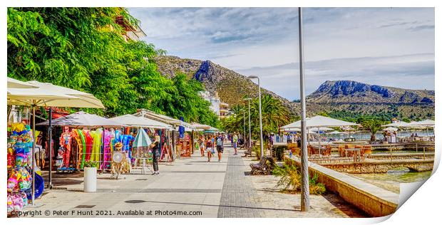 Shops On The Pine Walk Puerto Pollensa Print by Peter F Hunt