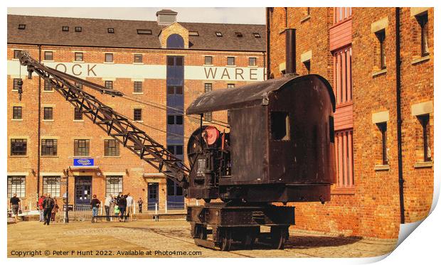 Gloucester Docks Old Crane Print by Peter F Hunt