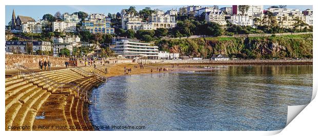 January On Torre Abbey Sands Torquay Print by Peter F Hunt
