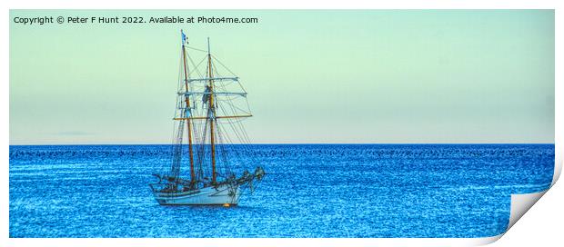 The Topsail Schooner Anny Off Charlestown.  Print by Peter F Hunt