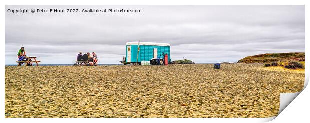 Tea Coffee Etc Godrevy Beach Cornwall Print by Peter F Hunt