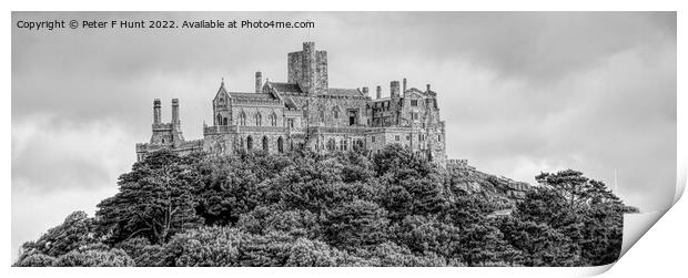 St Michael's Mount Castle Cornwall  Print by Peter F Hunt