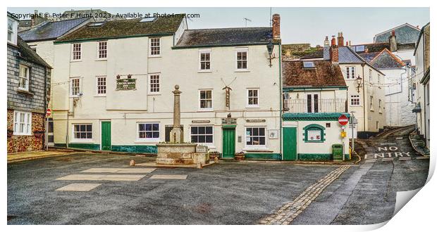 The Square Cawsand Cornwall Print by Peter F Hunt