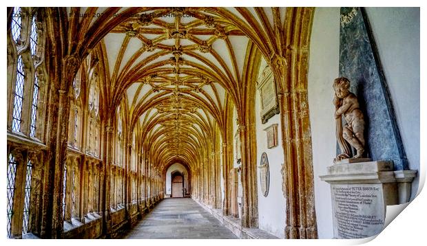 The Cloisters Wells Cathedral Print by Peter F Hunt