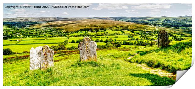 Dartmoor From Brentor Church Print by Peter F Hunt