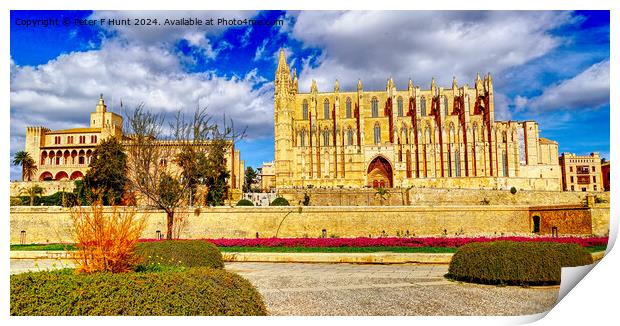 Palma Cathedral Mallorca Spain Print by Peter F Hunt
