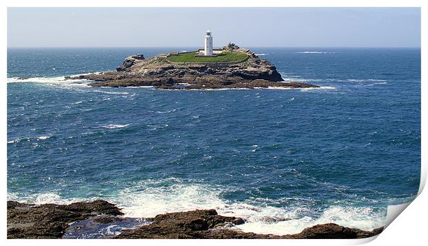 Godrevy Lighthouse Cornwall Print by Peter F Hunt