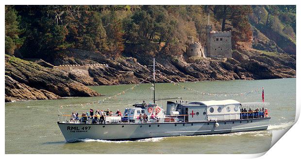 The Fairmile Passing Kingswear Castle Print by Peter F Hunt