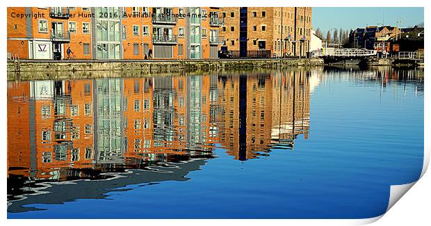 Dockland Reflections Print by Peter F Hunt