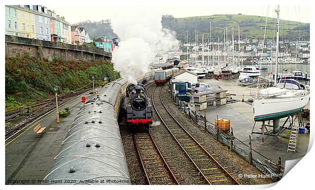 Kingswear Rail And River Print by Peter F Hunt