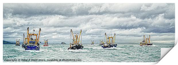 Port Of Brixham Trawler Race Print by Peter F Hunt