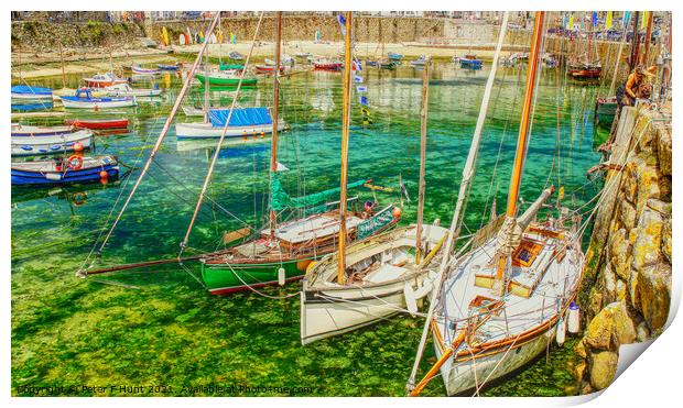 Mousehole Clear Water Print by Peter F Hunt