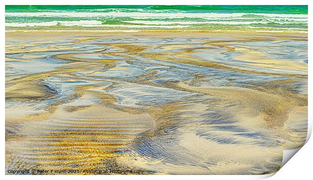 Sea On The Sand Print by Peter F Hunt