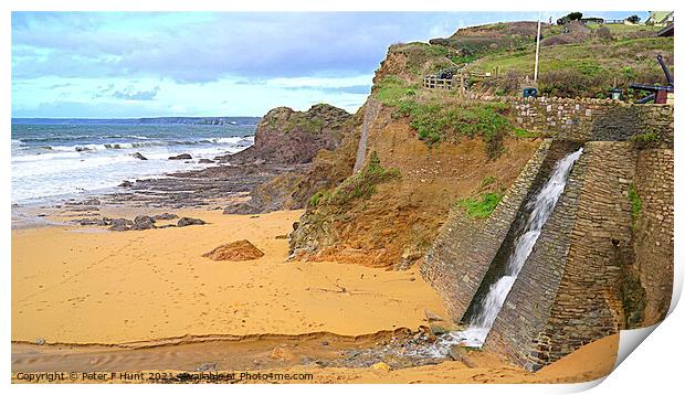 Hope Cove Waterfall Print by Peter F Hunt