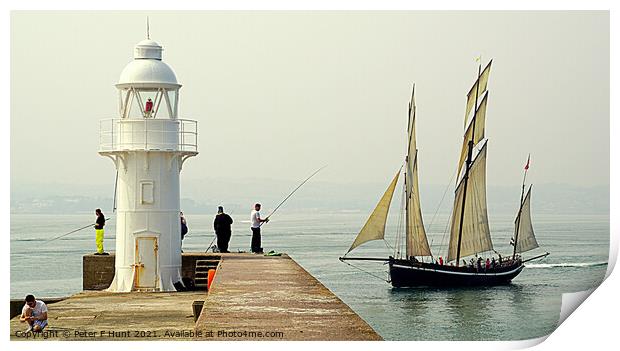 Brixham Breakwater Print by Peter F Hunt