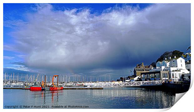 Dark Clouds Over The Marina Print by Peter F Hunt