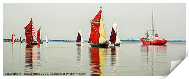 Barges Smacks And Caroline Print by Peter F Hunt