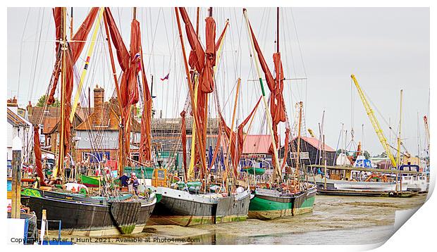 Maldon Sailing Barges Print by Peter F Hunt
