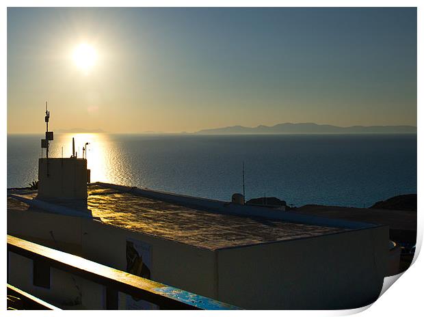 Golden Oia Print by mark gamblin