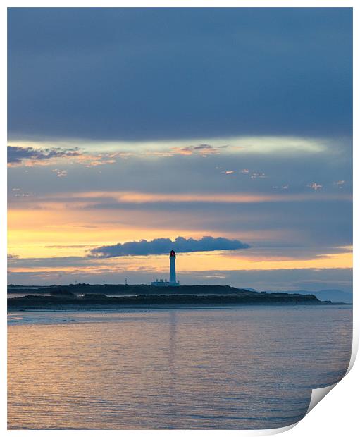 Lighthouse in Lossiemouth Print by Lloyd Fudge