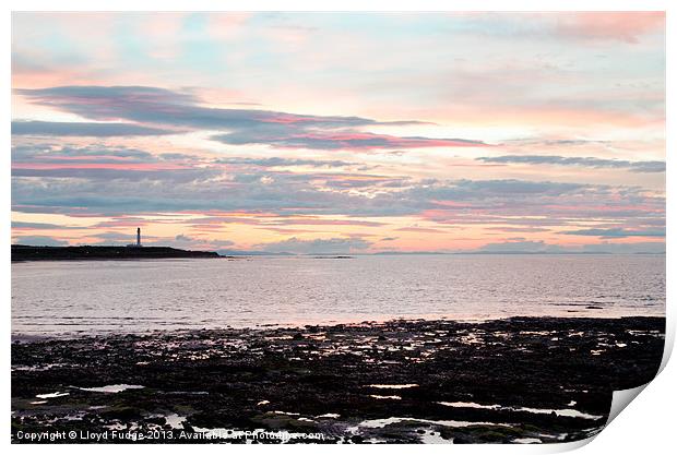 Late evening sunset in Lossiemouth Print by Lloyd Fudge