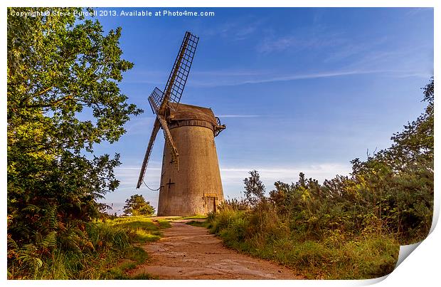 Windmill On Bidston Hill Print by Steven Purcell