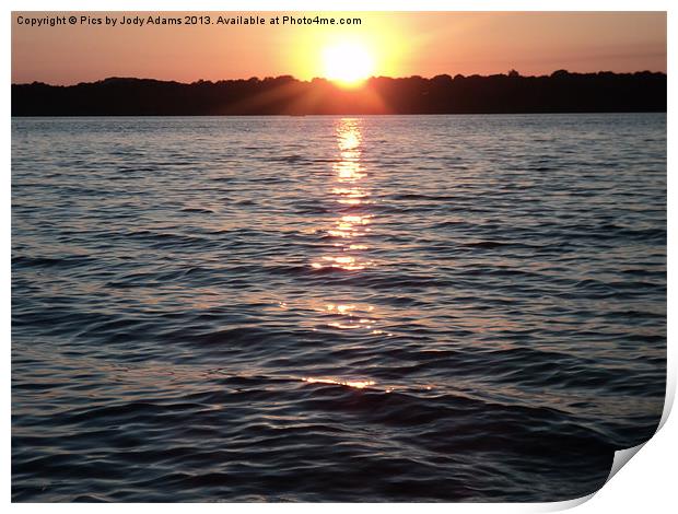 Sunset on the Lake Print by Pics by Jody Adams
