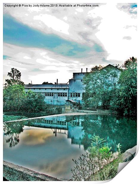 Bright Clouds over the Mill Print by Pics by Jody Adams