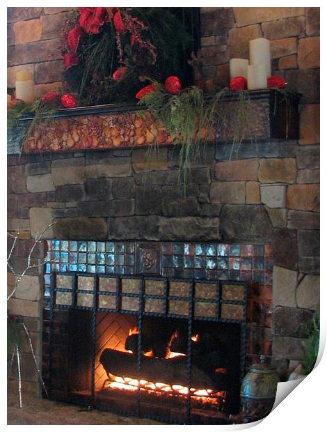 Fireplace Print by Pics by Jody Adams