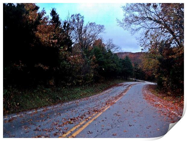 Two Lane Highway Print by Pics by Jody Adams