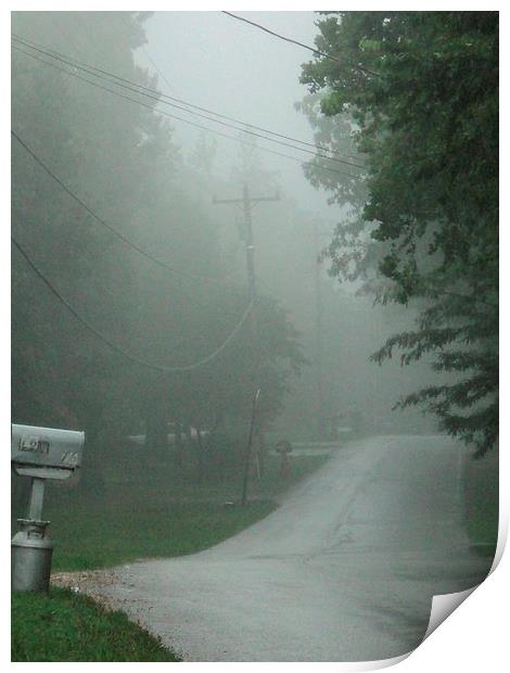 Foggy Lane Print by Pics by Jody Adams