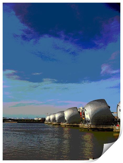 Thames Barrier Print by Colin Richards