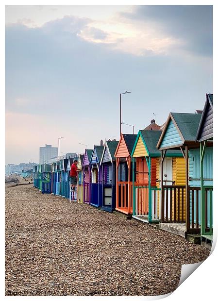 Beach huts Print by Colin Richards