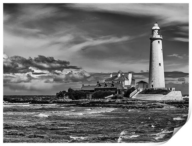 st marys ligthouse Print by Robert Bennett