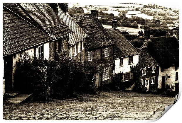 Gold Hill old photo effect Print by David Skone