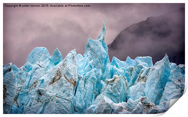 Glacier Bay Blue Print by Peter Lennon