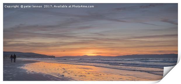 Strangers on the shore Print by Peter Lennon