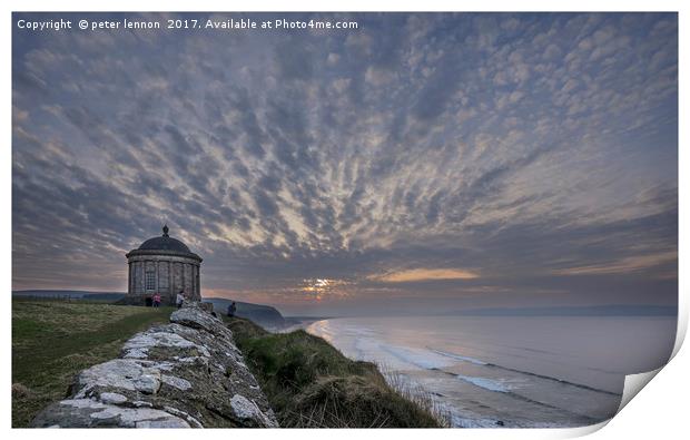 Mussenden Sunset Print by Peter Lennon