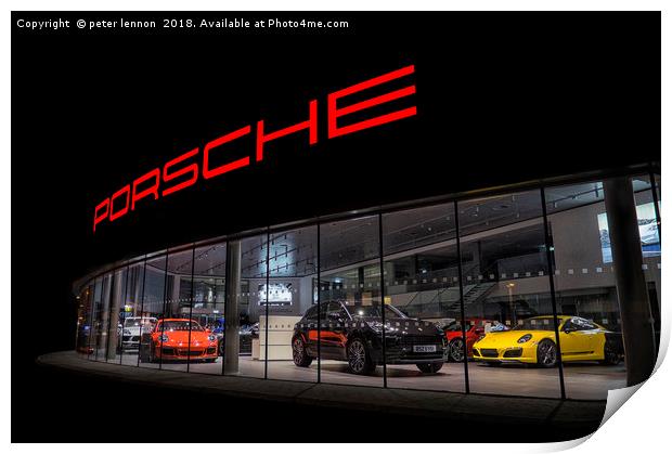 Porsche by name, Porsche by nature Print by Peter Lennon