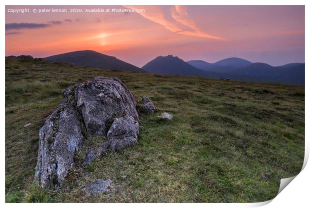 The Rising Sun Over Mourne Print by Peter Lennon
