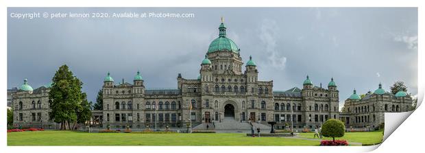 The Parliament Building, Victoria, Vancouver Islan Print by Peter Lennon
