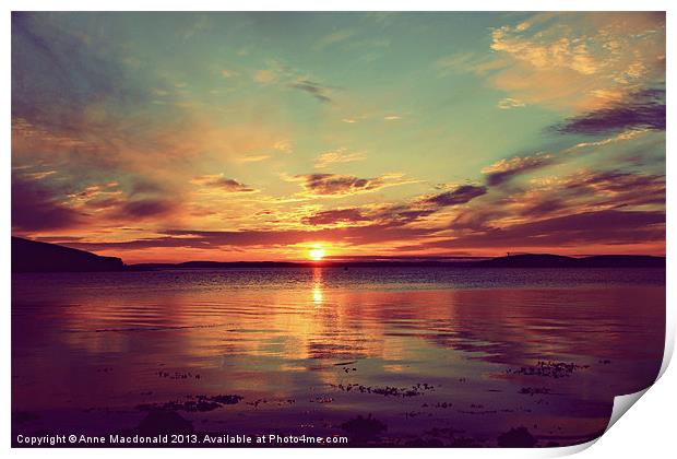 Stunning Shetland Sunset Print by Anne Macdonald