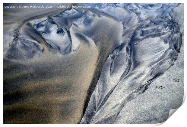 Sand Patterns At Meal Beach, Burra, Shetland. #2 Print by Anne Macdonald