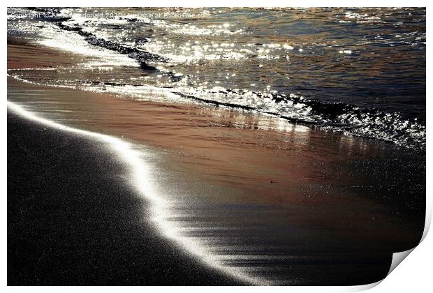 Shining Sea At Meal Beach, Burra, Shetland. Print by Anne Macdonald