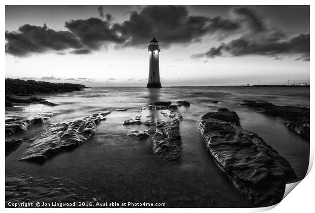 Perch Rock Lighthouse Print by Jon Lingwood
