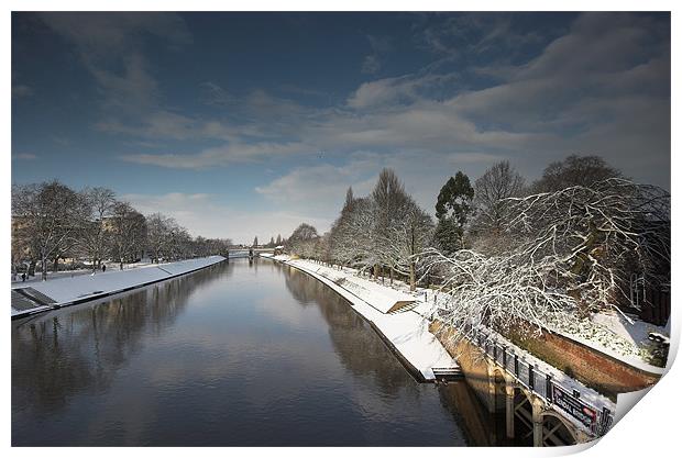 Winter Banks of River Ouse Print by Terry Carter